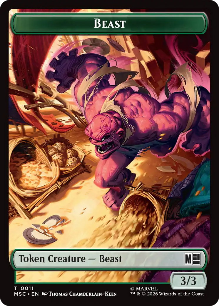 Rhino (013) // Beast (011) Double-Sided Token [Marvel Super Heroes Commander Tokens] | Good Games Morley