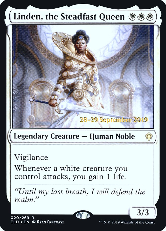Linden, the Steadfast Queen [Throne of Eldraine Prerelease Promos] | Good Games Morley