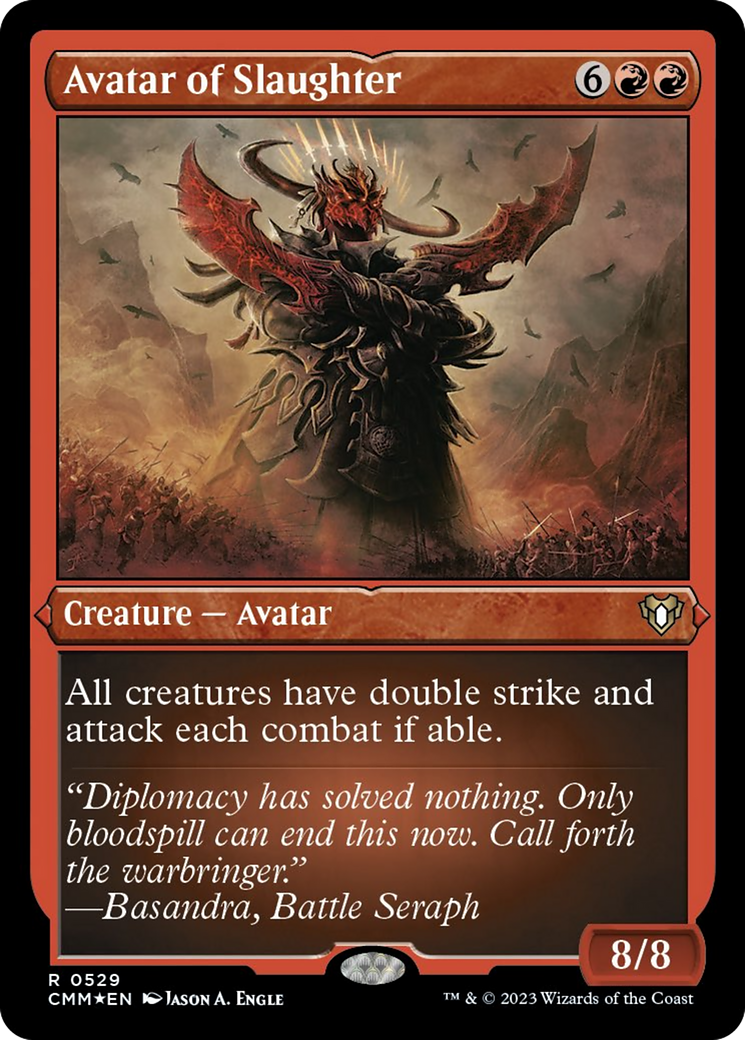 Avatar of Slaughter (Foil Etched) [Commander Masters] | Good Games Morley