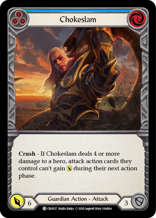 Chokeslam (Blue) [CRU037] (Crucible of War)  1st Edition Rainbow Foil | Good Games Morley