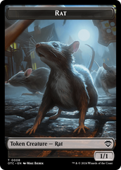 Rat // Blood Double-Sided Token [Outlaws of Thunder Junction Commander Tokens] | Good Games Morley