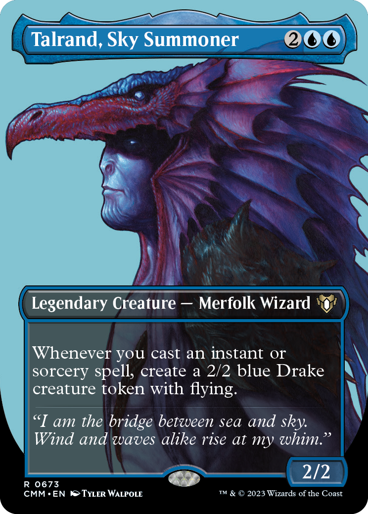Talrand, Sky Summoner (Borderless Profile) [Commander Masters] | Good Games Morley