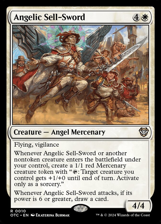 Angelic Sell-Sword 10/342 (Commander: Outlaws of Thunder Junction)  | Good Games Morley