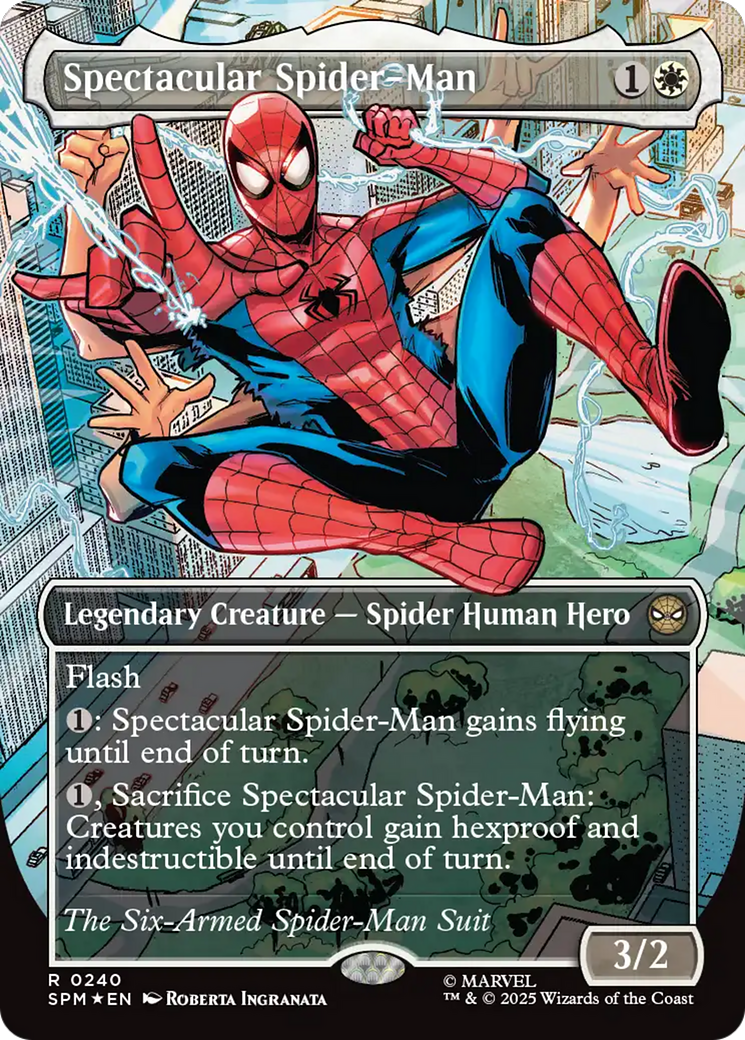 Spectacular Spider-Man (0240) (Borderless) (Textured Foil) [Marvel's Spider-Man] | Good Games Morley