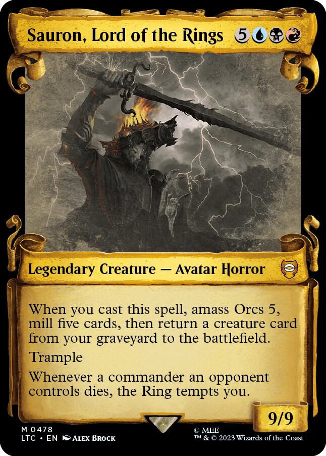 Sauron Lord of the Rings Showcase Scrolls 478 (Commander: The Lord of the Rings: Tales of Middle-earth)  - Showcase Scroll Foil | Good Games Morley