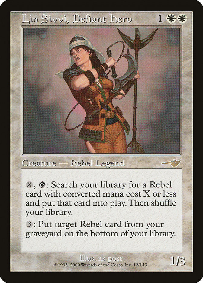 Lin Sivvi, Defiant Hero 12/143 (Nemesis)  - Foil | Good Games Morley