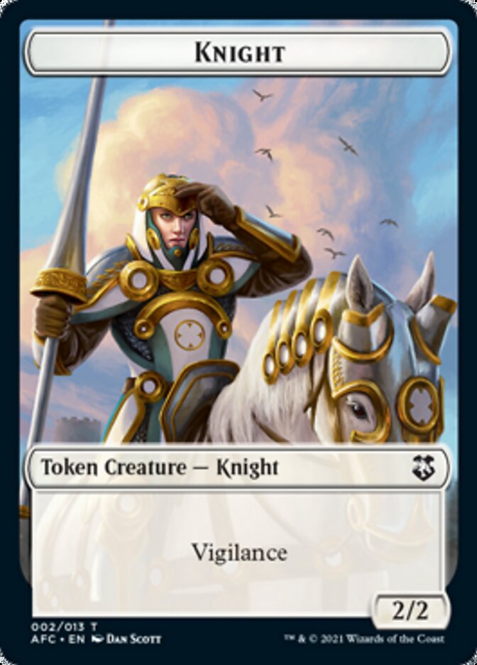 Knight // Saproling Double-Sided Token [Dungeons & Dragons: Adventures in the Forgotten Realms Commander Tokens] | Good Games Morley