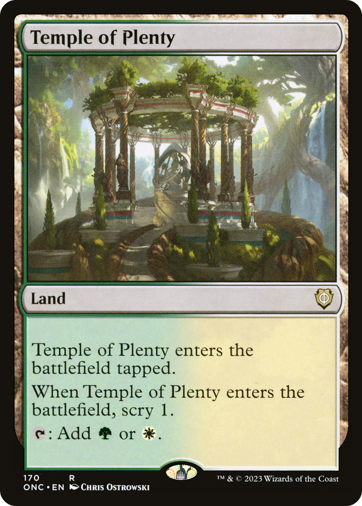 Temple of Plenty [Phyrexia: All Will Be One Commander] | Good Games Morley