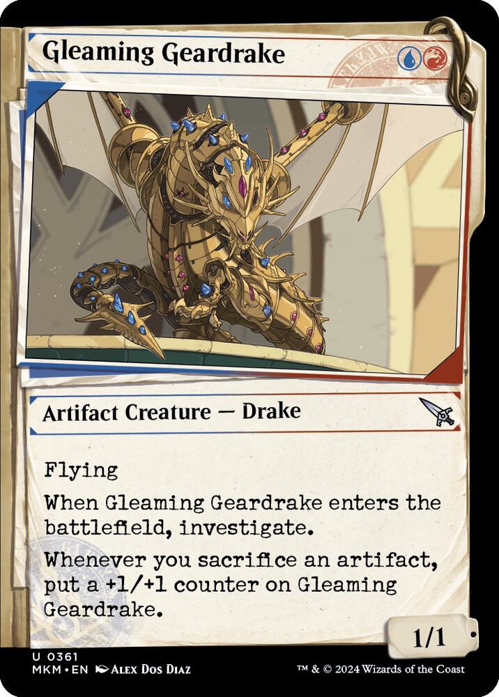Gleaming Geardrake 361 (Murders at Karlov Manor)  - Showcase Foil | Good Games Morley