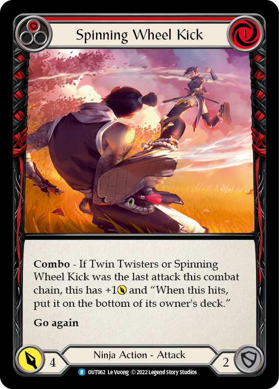 Spinning Wheel Kick (Red) [OUT062] (Outsiders)  Rainbow Foil | Good Games Morley