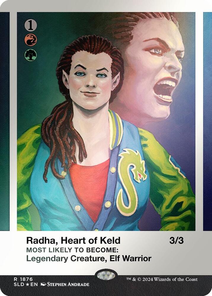 Radha, Heart of Keld 1876 (Secret Lair Drop Series)  - Borderless Rainbow Foil | Good Games Morley