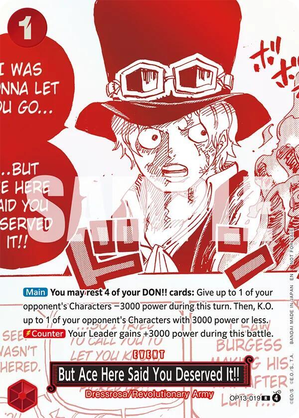 But Ace Here Said You Deserved It!! (3rd Anniversary Treasure Campaign Pack) OP13-019 (One Piece Promotion Cards)  - Foil | Good Games Morley