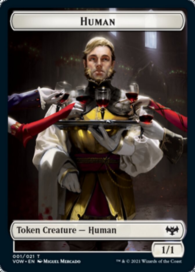 Human (001) // Zombie (005) Double-Sided Token [Innistrad: Crimson Vow Tokens] | Good Games Morley