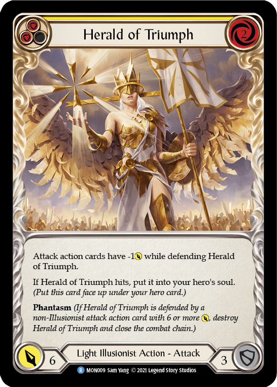 Herald of Triumph (Yellow) [MON009] (Monarch)  1st Edition Normal | Good Games Morley