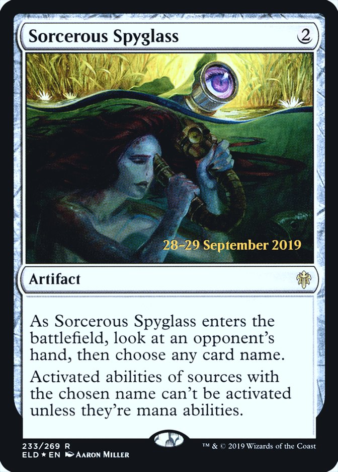 Sorcerous Spyglass [Throne of Eldraine Prerelease Promos] | Good Games Morley