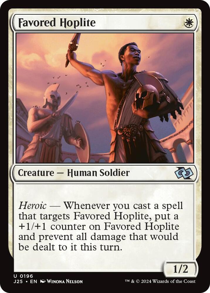 Favored Hoplite 196/779 (Foundations Jumpstart)  | Good Games Morley