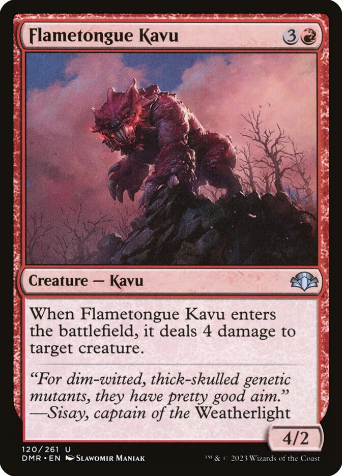 Flametongue Kavu 120 (Dominaria Remastered)  | Good Games Morley