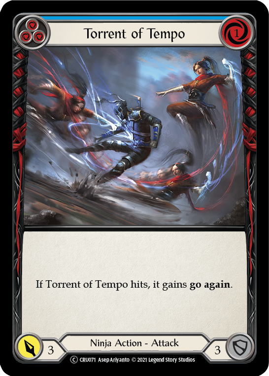 Torrent of Tempo (Blue) [U-CRU071] (Crucible of War Unlimited)  Unlimited Rainbow Foil | Good Games Morley