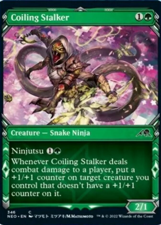 Coiling Stalker (Showcase Ninja) [Kamigawa: Neon Dynasty] | Good Games Morley
