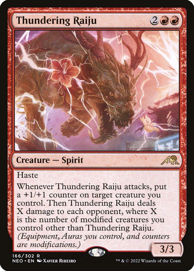 Thundering Raiju 166 (Kamigawa: Neon Dynasty)  | Good Games Morley
