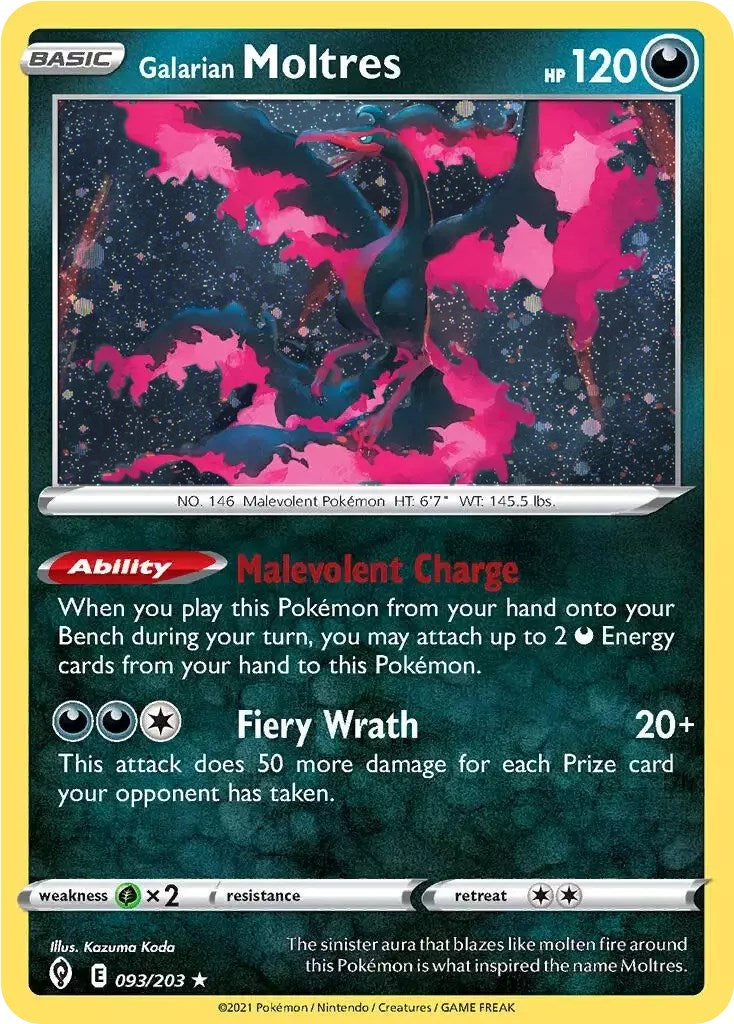 Galarian Moltres (093/203) (Cosmos Holo) [Sword & Shield: Evolving Skies] | Good Games Morley