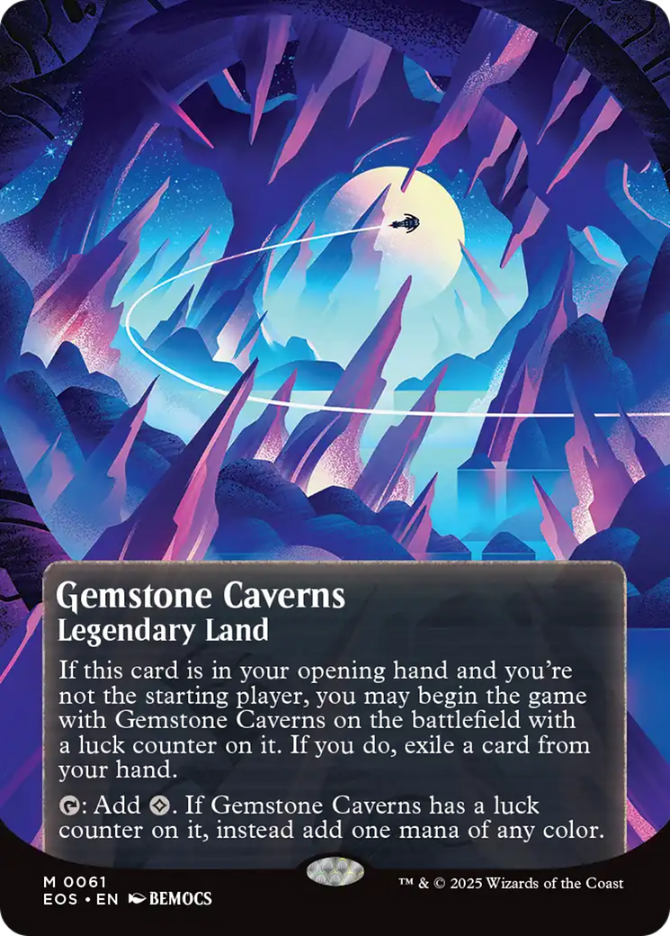 Gemstone Caverns (0061) (Borderless) [Edge of Eternities: Stellar Sights] | Good Games Morley