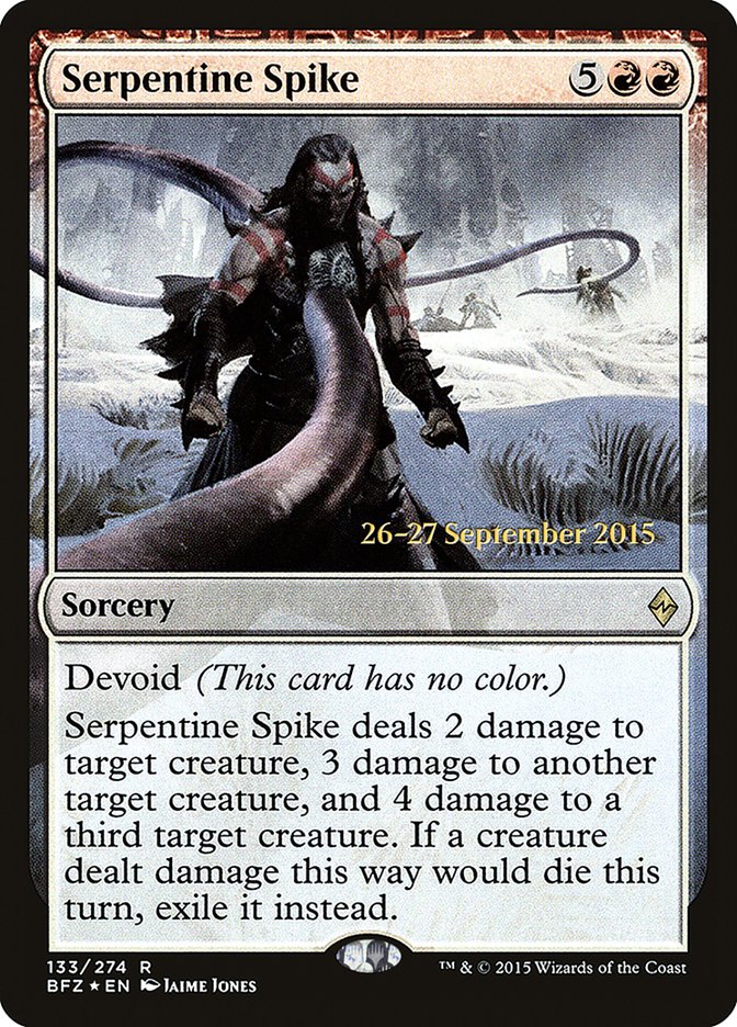 Serpentine Spike [Battle for Zendikar Prerelease Promos] | Good Games Morley