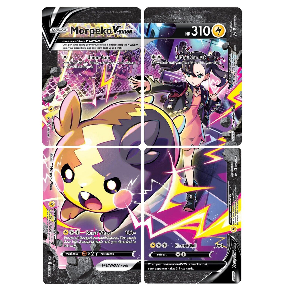 Morpeko V-Union (SWSH287-290) (Set of 4) [Sword & Shield: Black Star Promos] | Good Games Morley