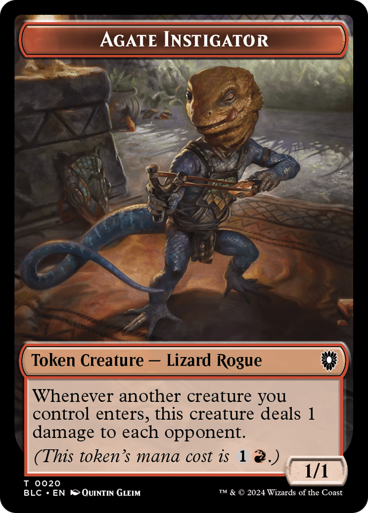Agate Instigator // Rabbit Double-Sided Token [Bloomburrow Commander Tokens] | Good Games Morley
