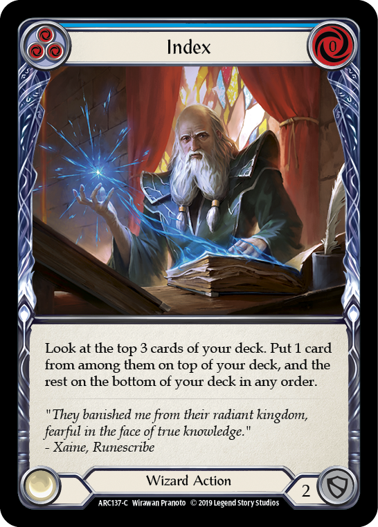 Index (Blue) [ARC137-C] (Arcane Rising)  1st Edition Normal | Good Games Morley
