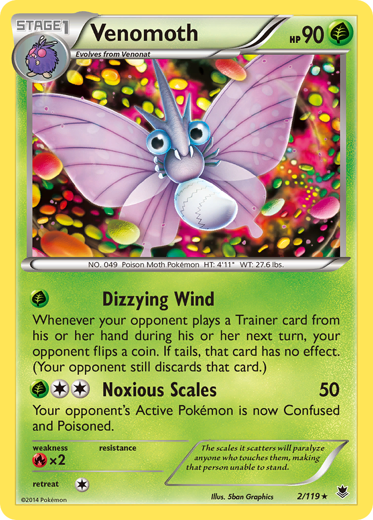 Venomoth (2/119) [XY: Phantom Forces] | Good Games Morley