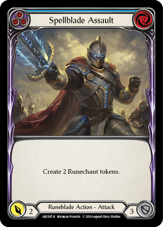 Spellblade Assault (Blue) [ARC087-R] (Arcane Rising)  1st Edition Rainbow Foil | Good Games Morley