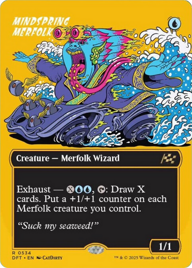 Mindspring Merfolk (Borderless) (First-Place Foil) [Aetherdrift] | Good Games Morley