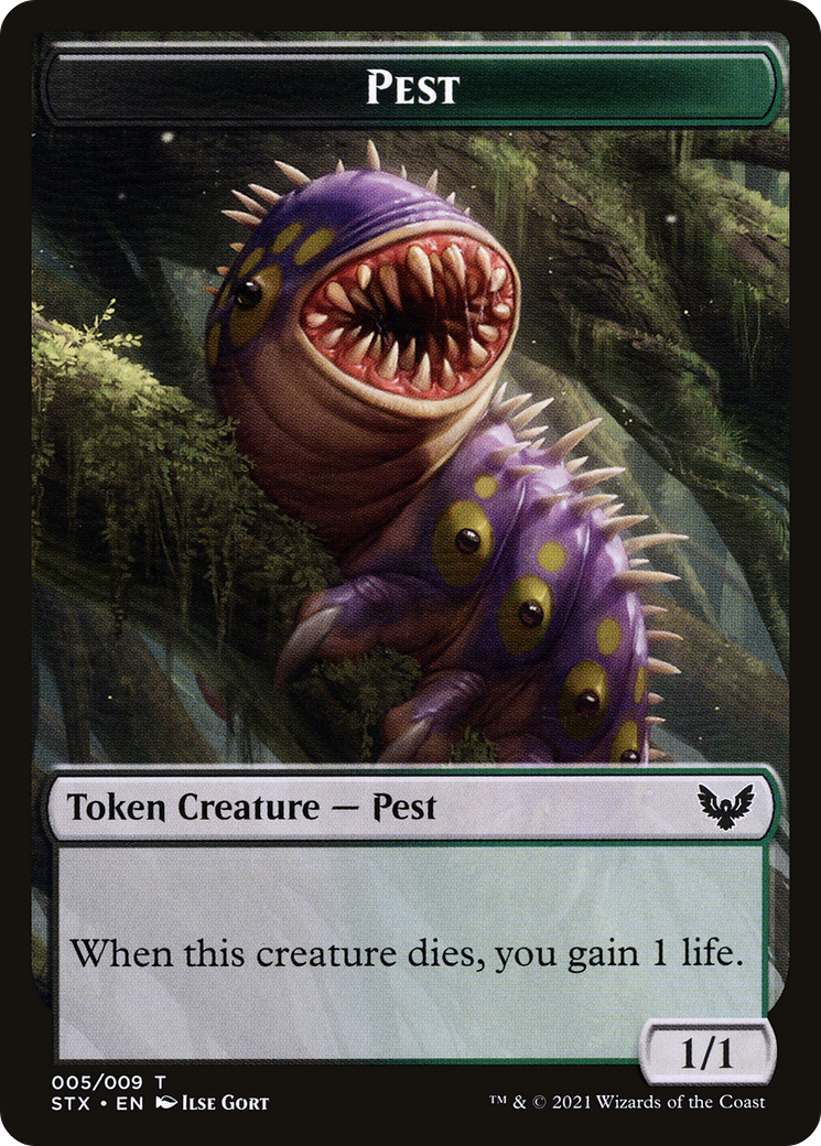 Pest // Jace, Telepath Unbound Emblem Double-Sided Token [Secret Lair: From Cute to Brute Tokens] | Good Games Morley