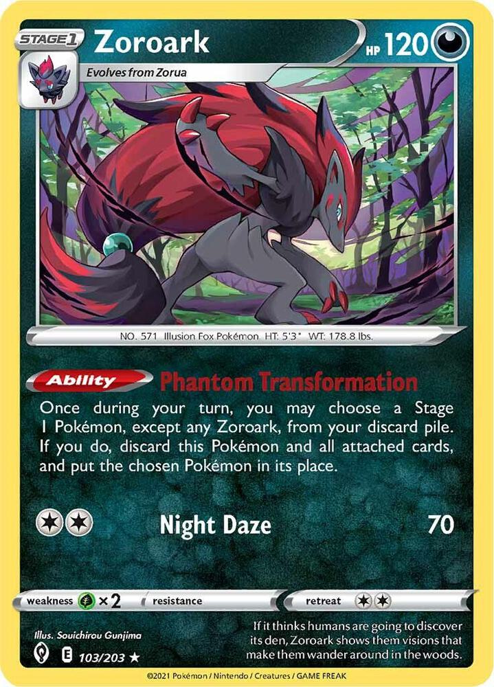 Zoroark 103/203 (SWSH07: Evolving Skies)  - Holofoil | Good Games Morley