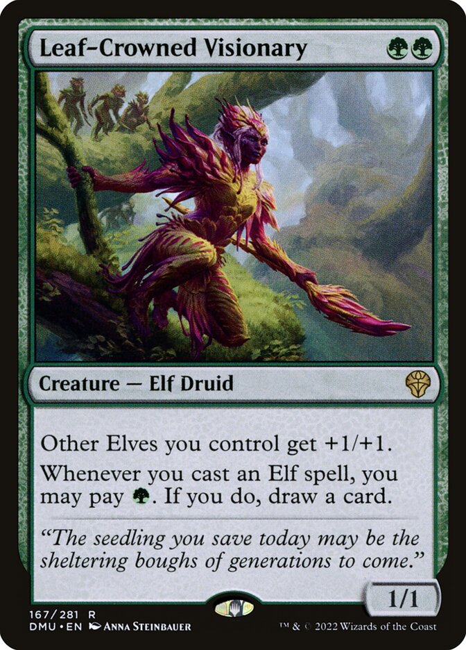 Leaf-Crowned Visionary 167/281 (Dominaria United)  - Foil | Good Games Morley