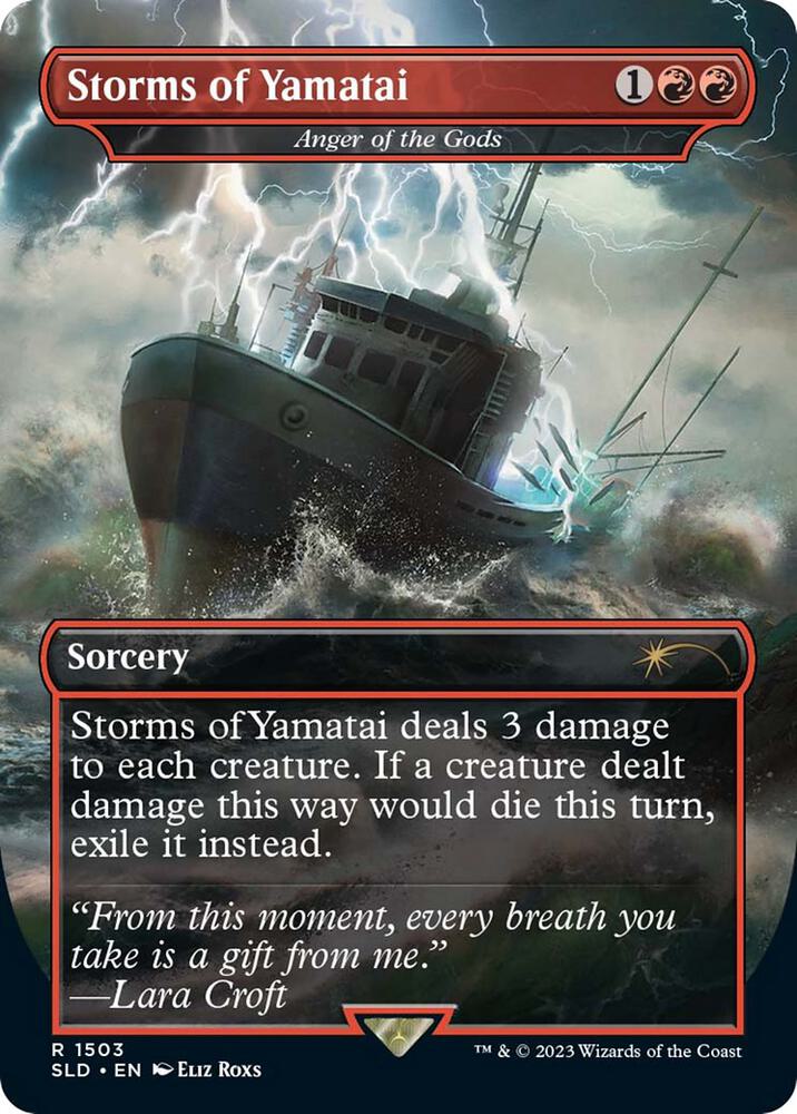 Storms of Yamatai // Anger of the Gods 1503 (Secret Lair Drop Series)  - Borderless Foil | Good Games Morley