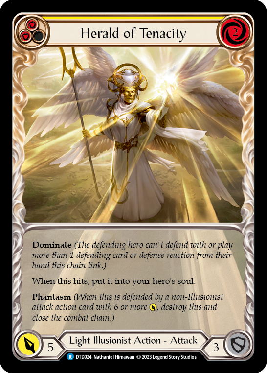 Herald of Tenacity (Yellow) [DTD024] (Dusk Till Dawn) | Good Games Morley