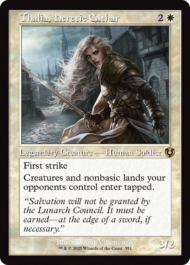 Thalia, Heretic Cathar (Retro Frame) [Innistrad Remastered] | Good Games Morley