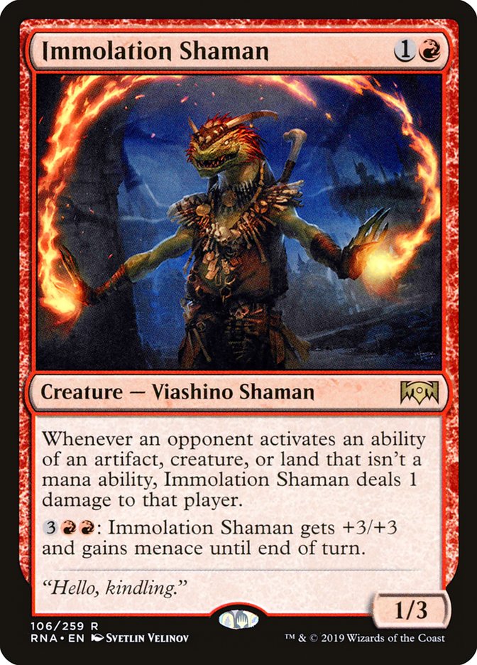 Immolation Shaman 106/259 (Ravnica Allegiance)  | Good Games Morley