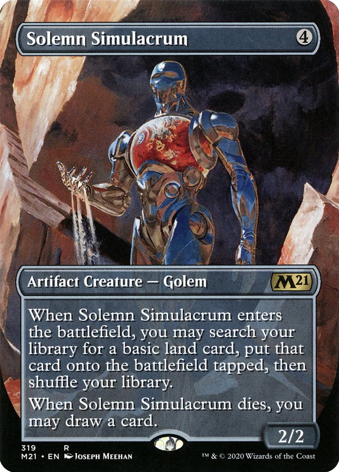Solemn Simulacrum (Borderless Alternate Art) [Core Set 2021] | Good Games Morley