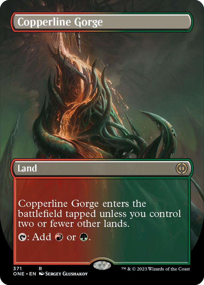 Copperline Gorge 371/271 (Phyrexia: All Will Be One)  - Borderless Foil | Good Games Morley
