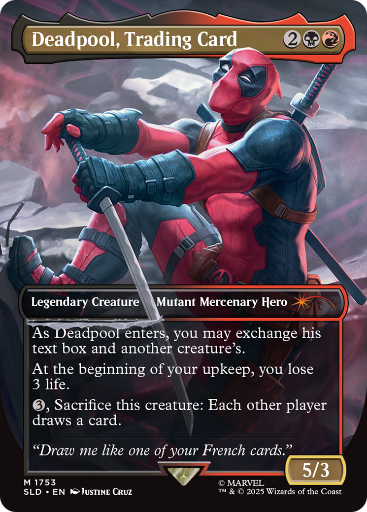 Deadpool, Trading Card (Rainbow Foil) [Secret Lair Drop Series] | Good Games Morley