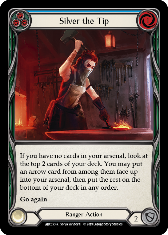 Silver the Tip (Blue) [ARC053-R] (Arcane Rising)  1st Edition Rainbow Foil | Good Games Morley