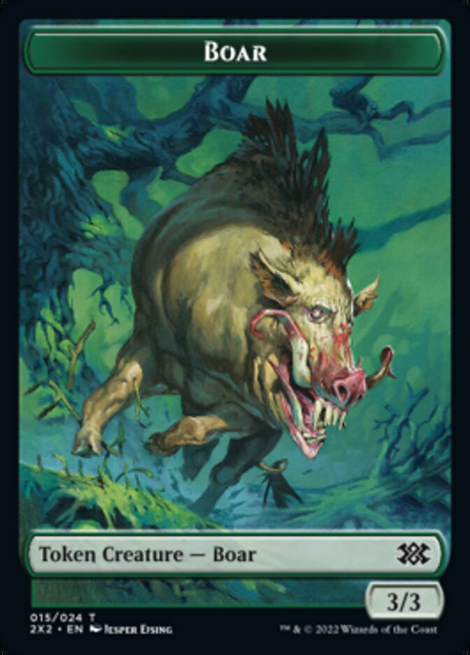 Boar // Soldier Double-Sided Token [Double Masters 2022 Tokens] | Good Games Morley