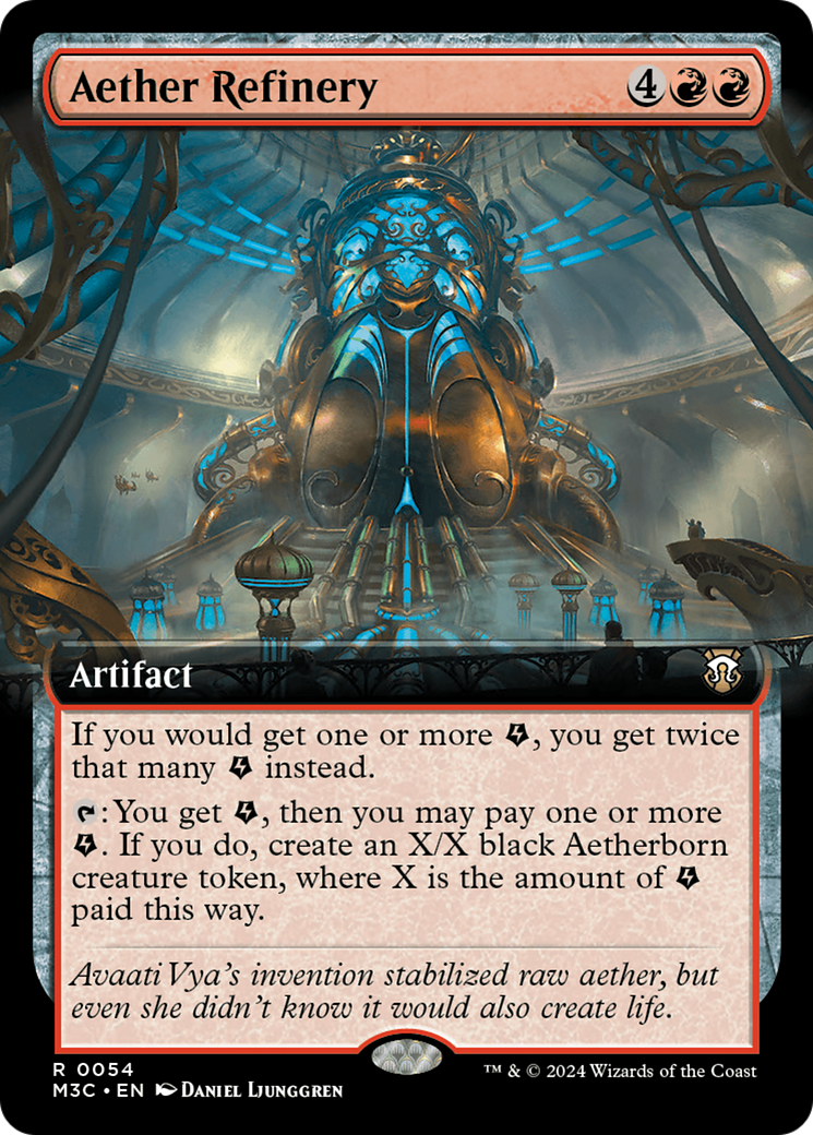 Aether Refinery (Extended Art) (Ripple Foil) [Modern Horizons 3 Commander] | Good Games Morley