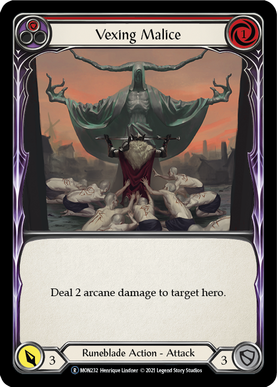 Vexing Malice (Red) [U-MON232-RF] (Monarch Unlimited)  Unlimited Rainbow Foil | Good Games Morley