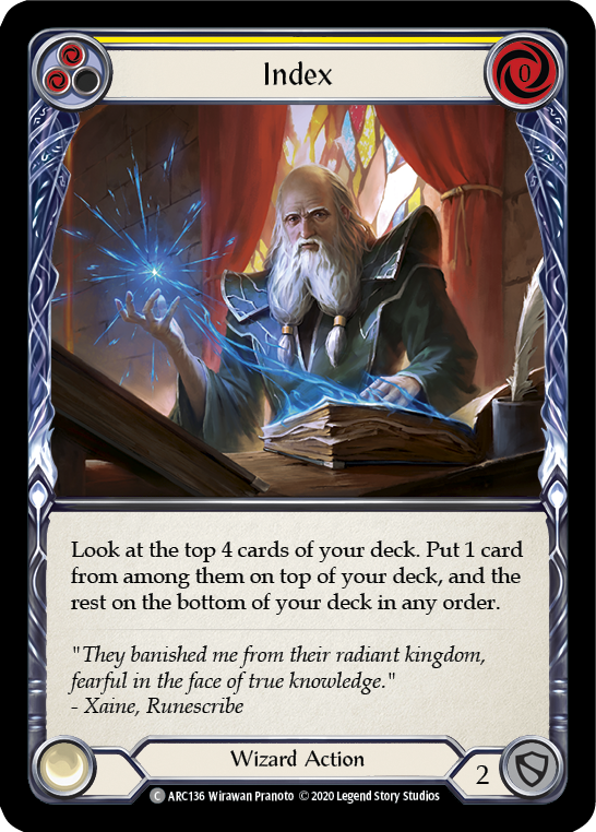 Index (Yellow) [U-ARC136] (Arcane Rising Unlimited)  Unlimited Rainbow Foil | Good Games Morley