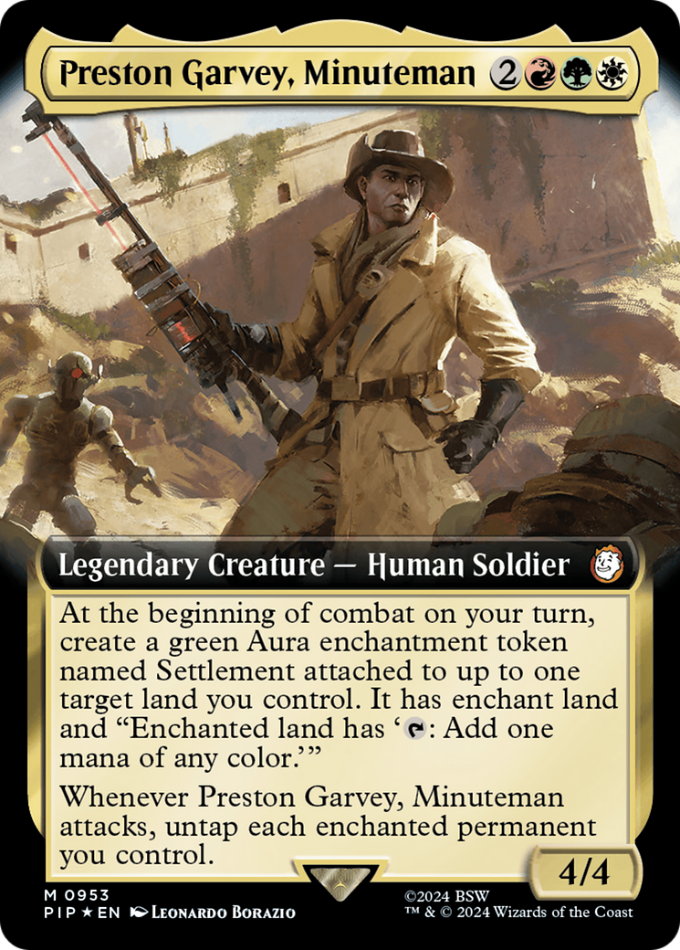 Preston Garvey, Minuteman (Extended Art) (Surge Foil) [Fallout] | Good Games Morley