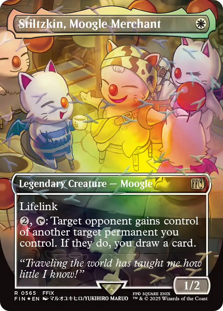 Stiltzkin, Moogle Merchant (Borderless) (Chocobo Track Foil) [FINAL FANTASY] | Good Games Morley